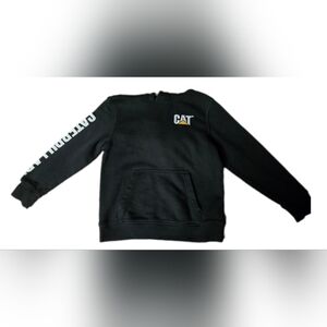 Caterpillar CAT Youth Medium 10/12 Fleece Lined Pullover Logo Hoodie‎ Spellout